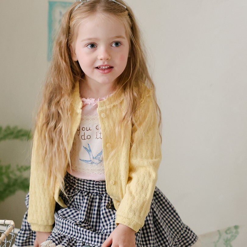 90-140 甜美鏤空開襟外套 3色