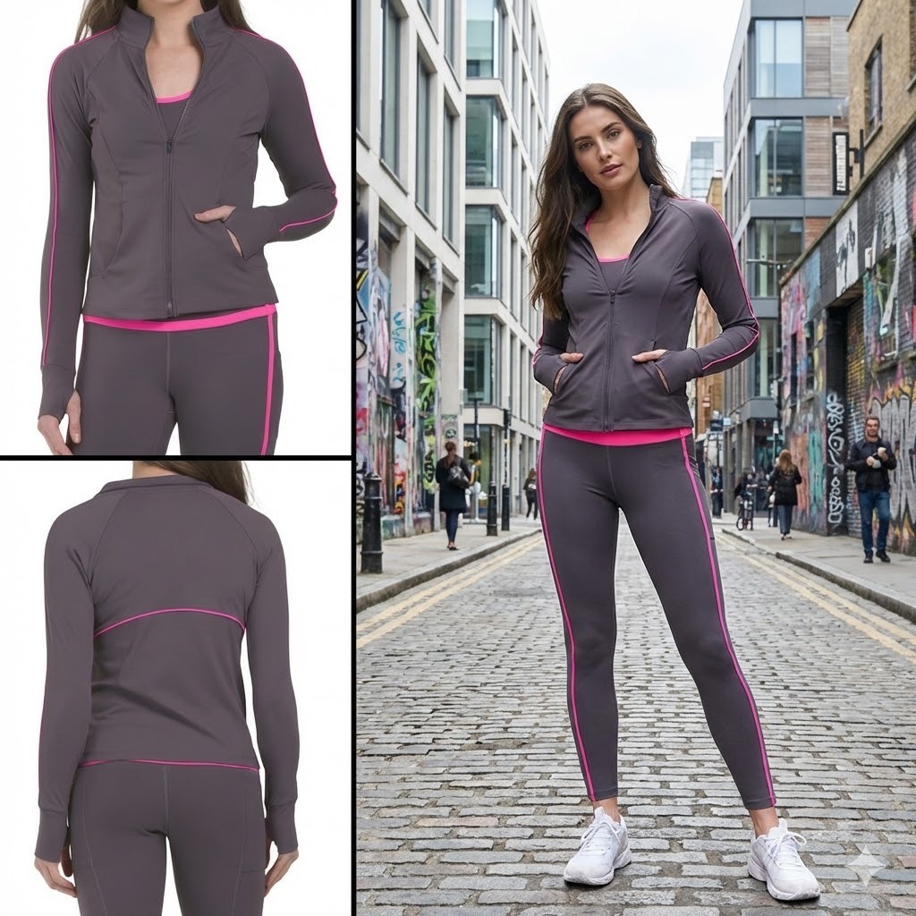 【預購】JUICY COUTURE H012150 女裝修身高領運動外套