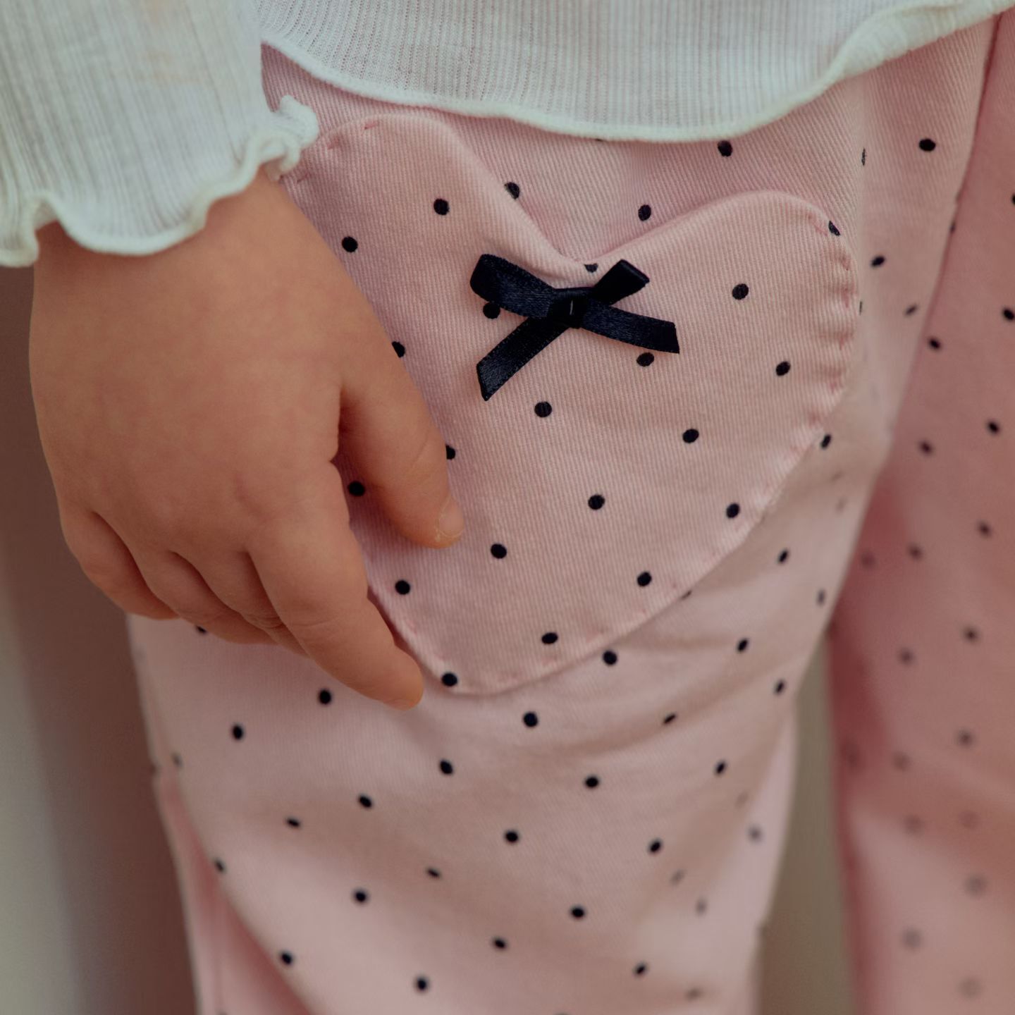 KR 1st blue 蝴蝶結波點長褲｜2色