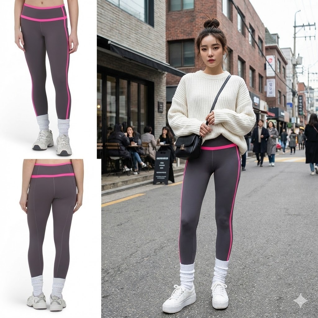 【預購】JUICY COUTURE H012151 女裝修身撞色滾邊Leggings