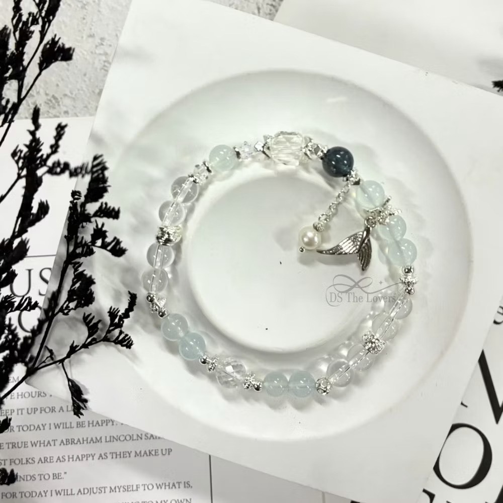 DS The Lovers｜海霧之光・海藍寶白水晶 美人魚手鍊 (Ocean Mist)