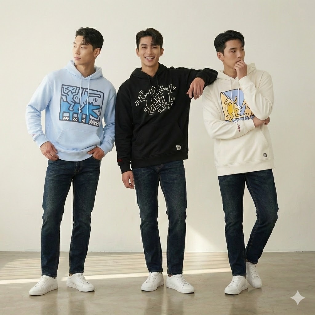 【預購】Keith Haring H012154 男裝有帽衛衣