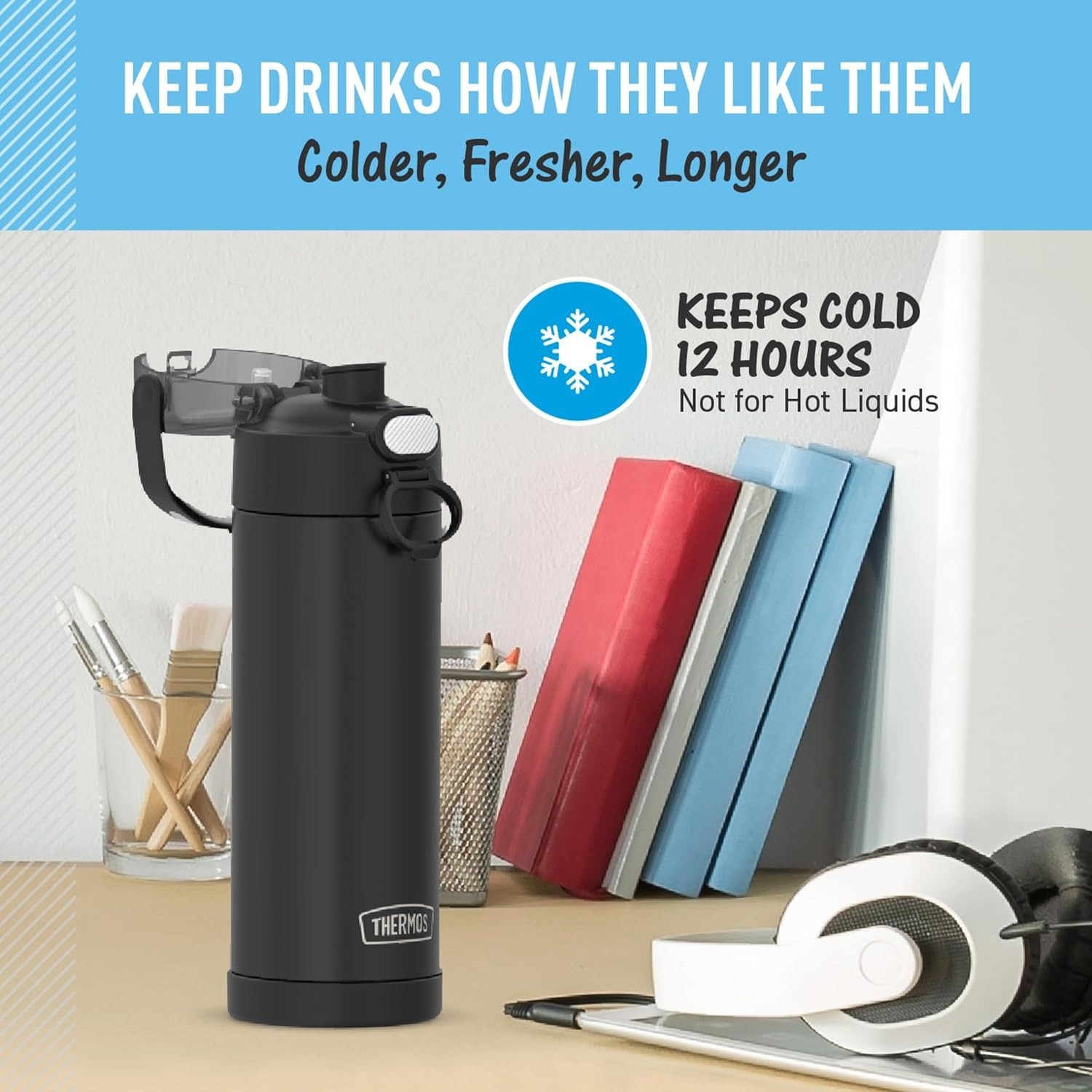 【現貨】THERMOS FUNTAINER H012160 不銹鋼保溫瓶16OZ