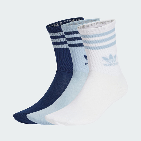 Adidas 愛迪達 Crew Sock 3str JI9474 中筒襪 運動襪 3雙入 藍 白