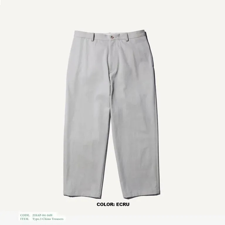 A.PRESSE 2025 S/S TYPE.3 CHINO THOUSERS (25AAP-04-25) - ECRU PRE ORDER ITEM (預訂中)