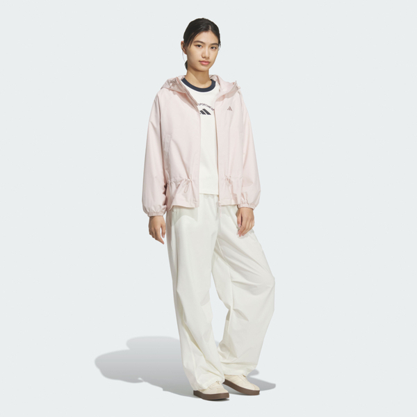 Adidas 愛迪達 Fav Wv Jkt KS2808 女 連帽外套 防潑水 刷毛 保暖 運動外套 防風 粉 亞版