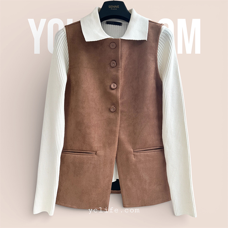 翻領修身羅紋針織衫