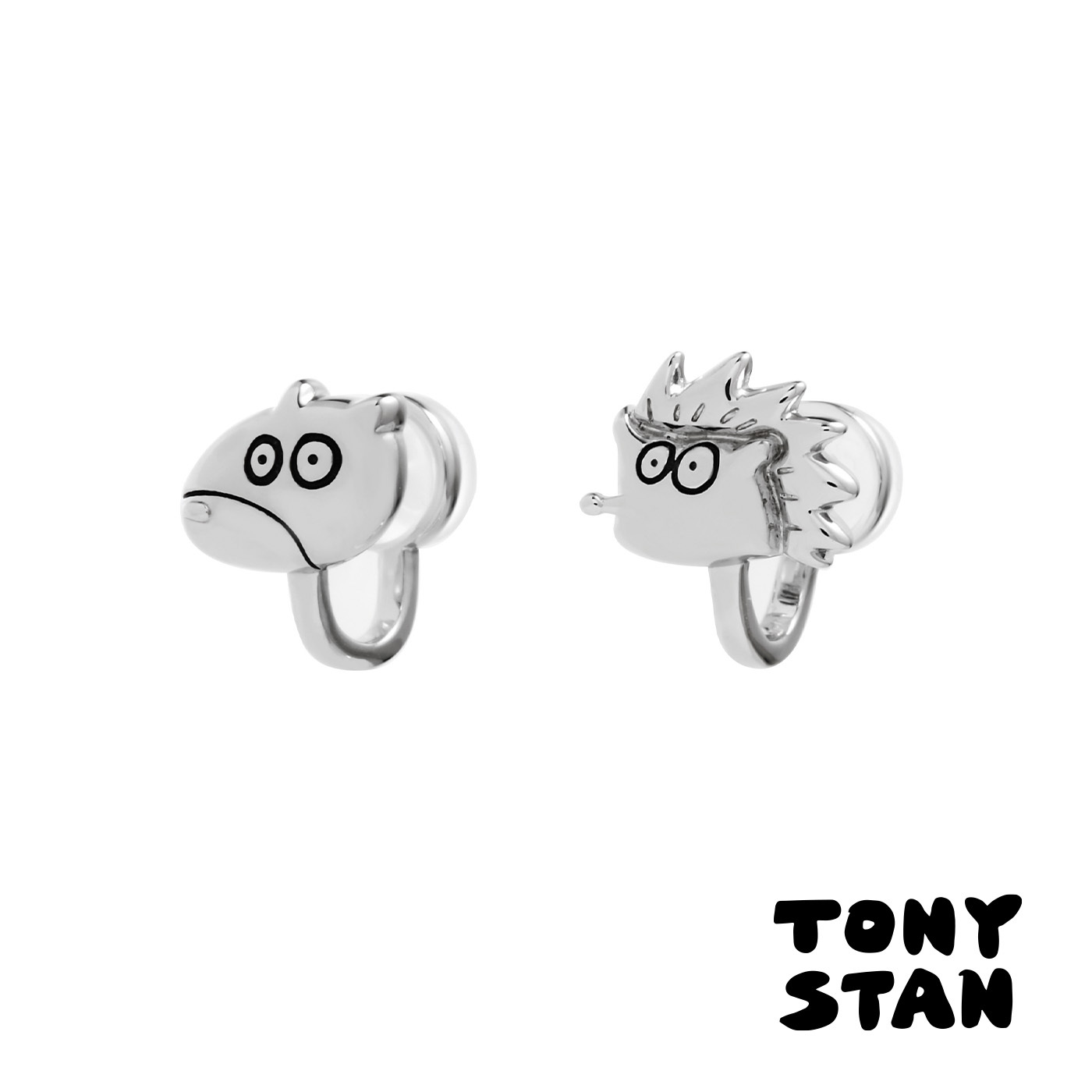 平價飾品,屎蛋唐尼聯名,水獺,刺蝟,夾式耳環