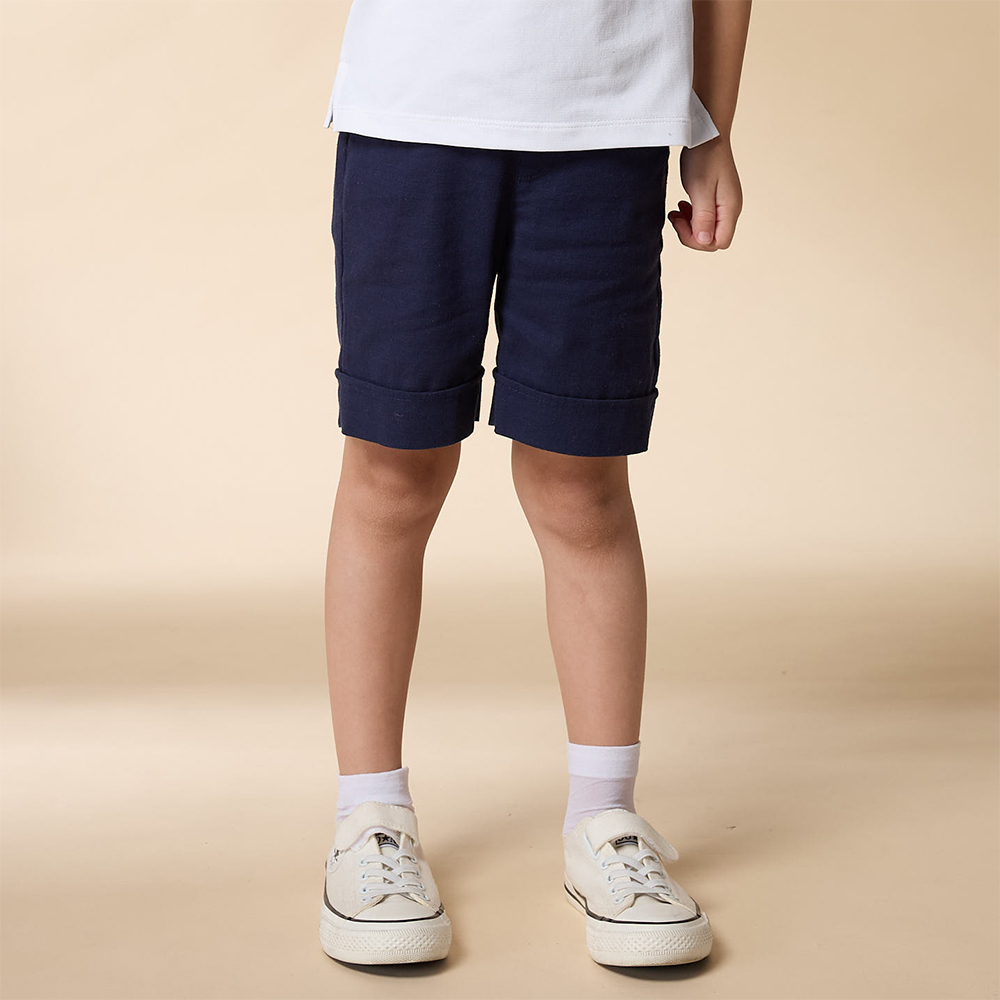 PIPPY 紳士風可調腰圍正式款短褲 藍