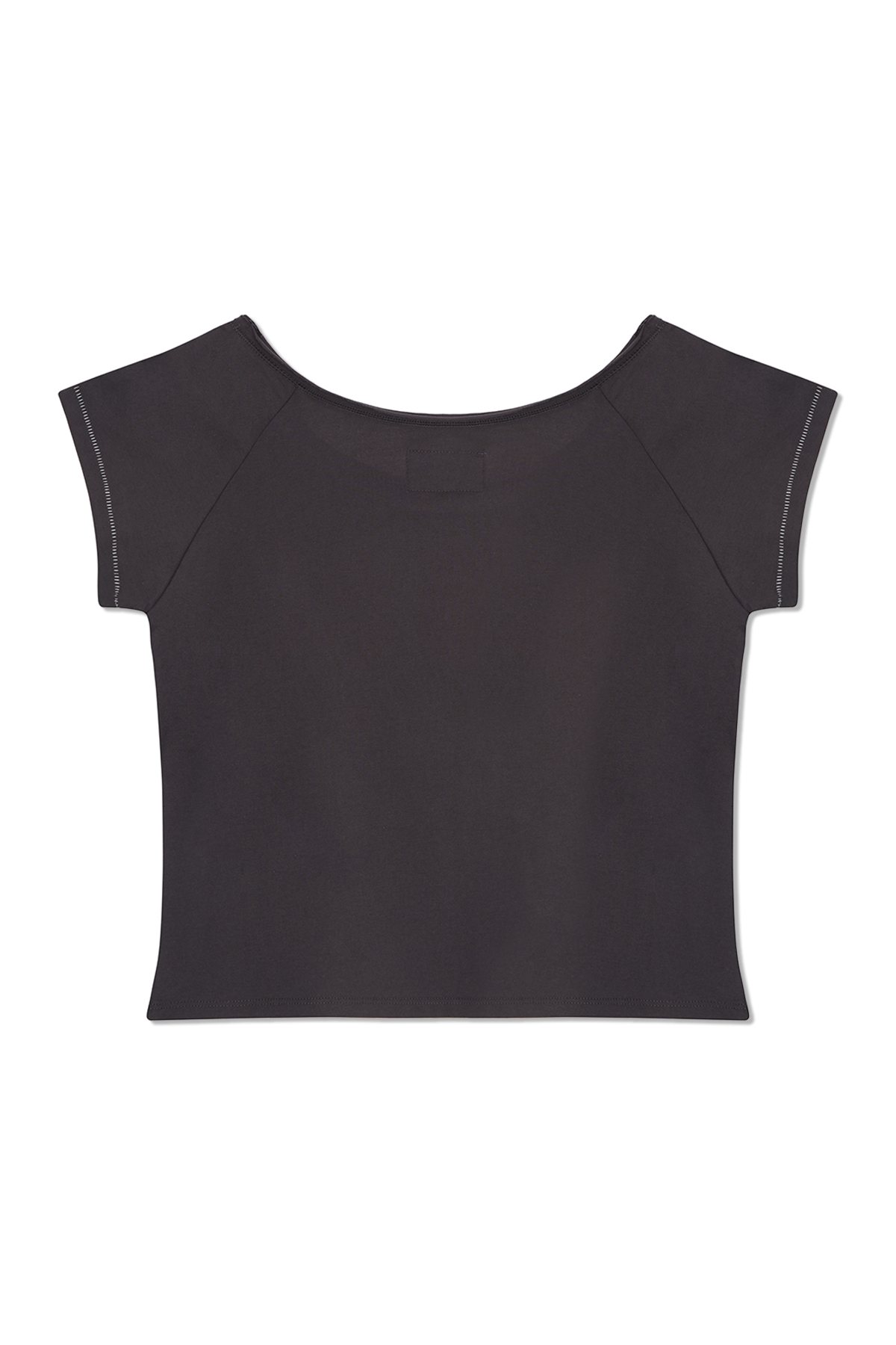 收據印花單肩上衣 炭灰