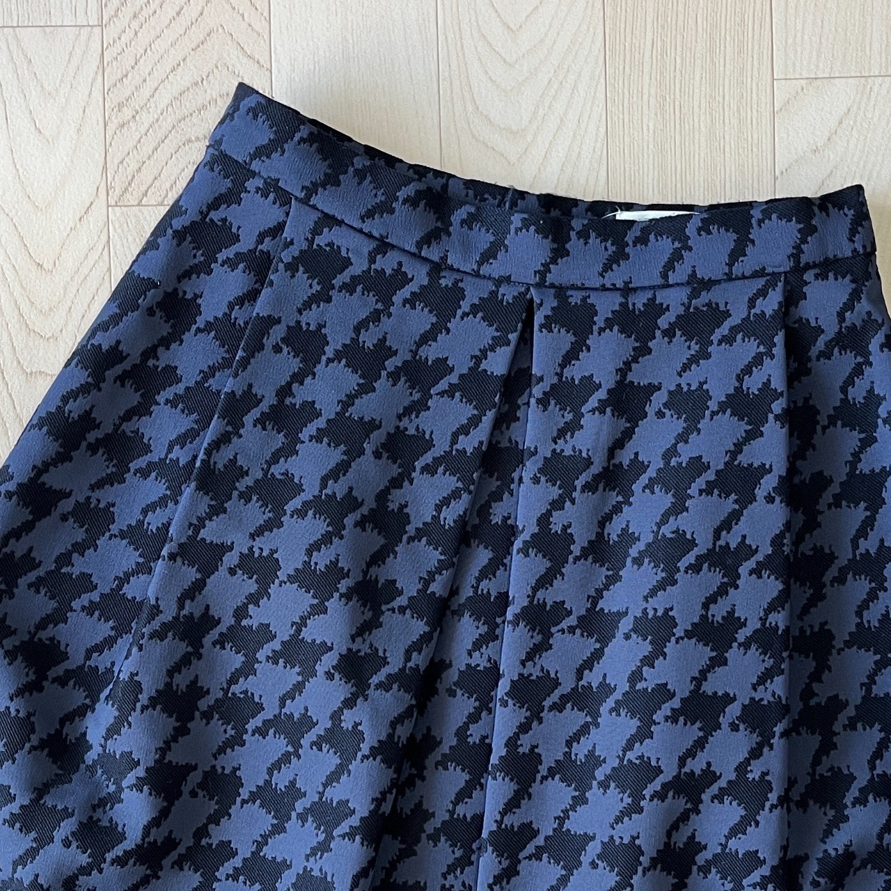深藍色千鳥格半裙