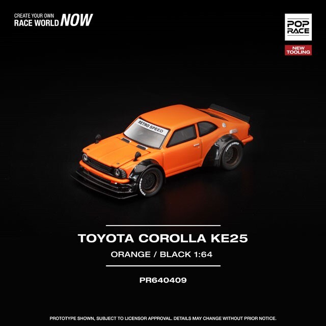 [預訂] POPRACE 1/64 TOYOTA COROLLA KE25 ORANGE