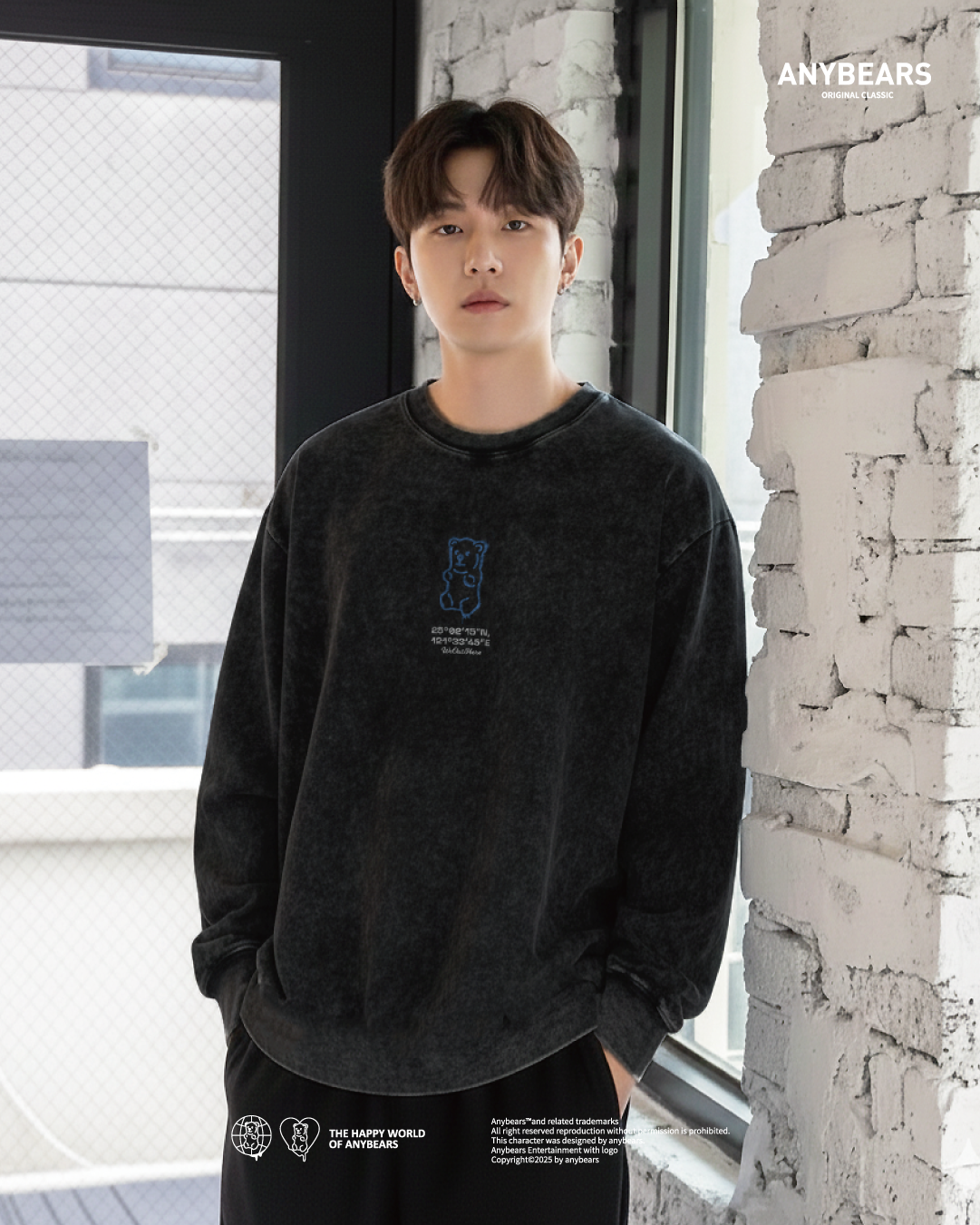 AB-CLS®噴漆塗鴉熊水洗長T-S04 ANYBEARS Wear By Faith Long-sleeved Shirt