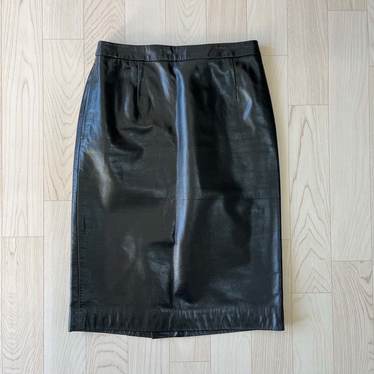 日本製黑色牛皮半裙