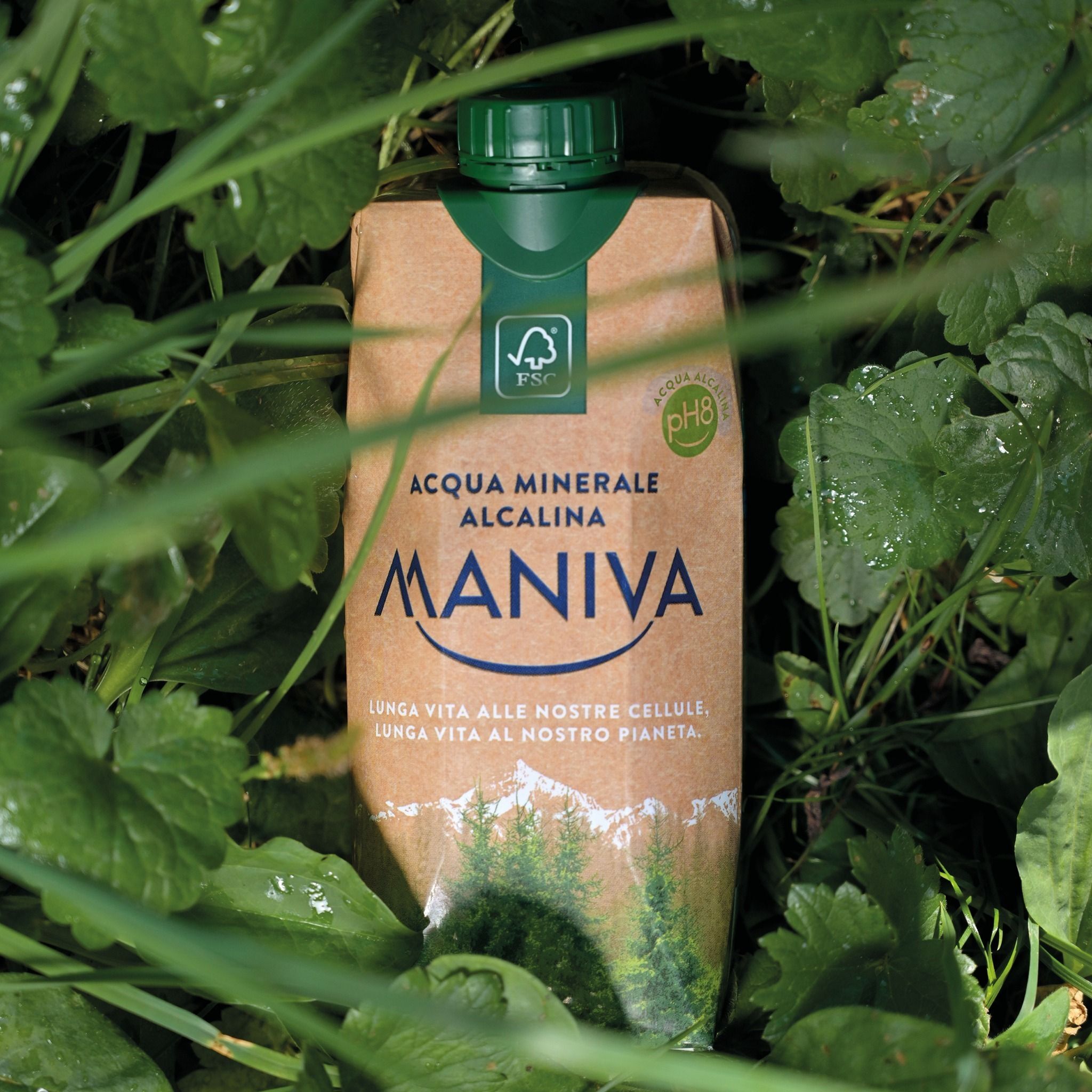 Maniva - pH8 意大利鹼性礦泉水   #可生物降解微笑盒 pH8 礦泉水 (紙包盒)最佳食用日期 2026年4月