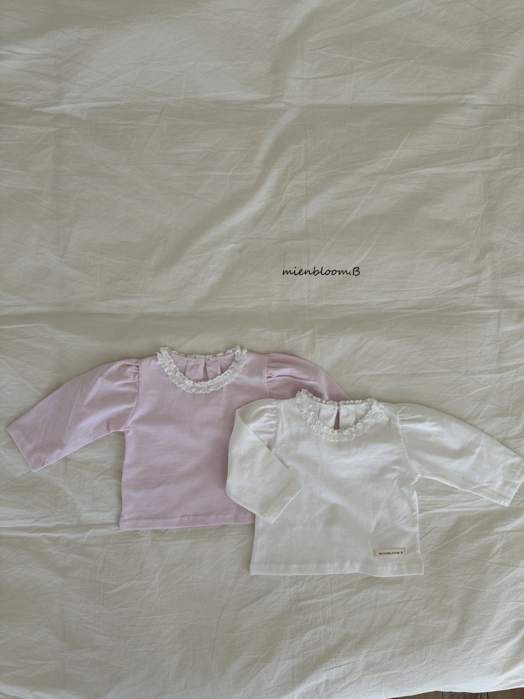 正韓春 Mien 嫩嬰/小童粉粉嫩嫩奶油上衣