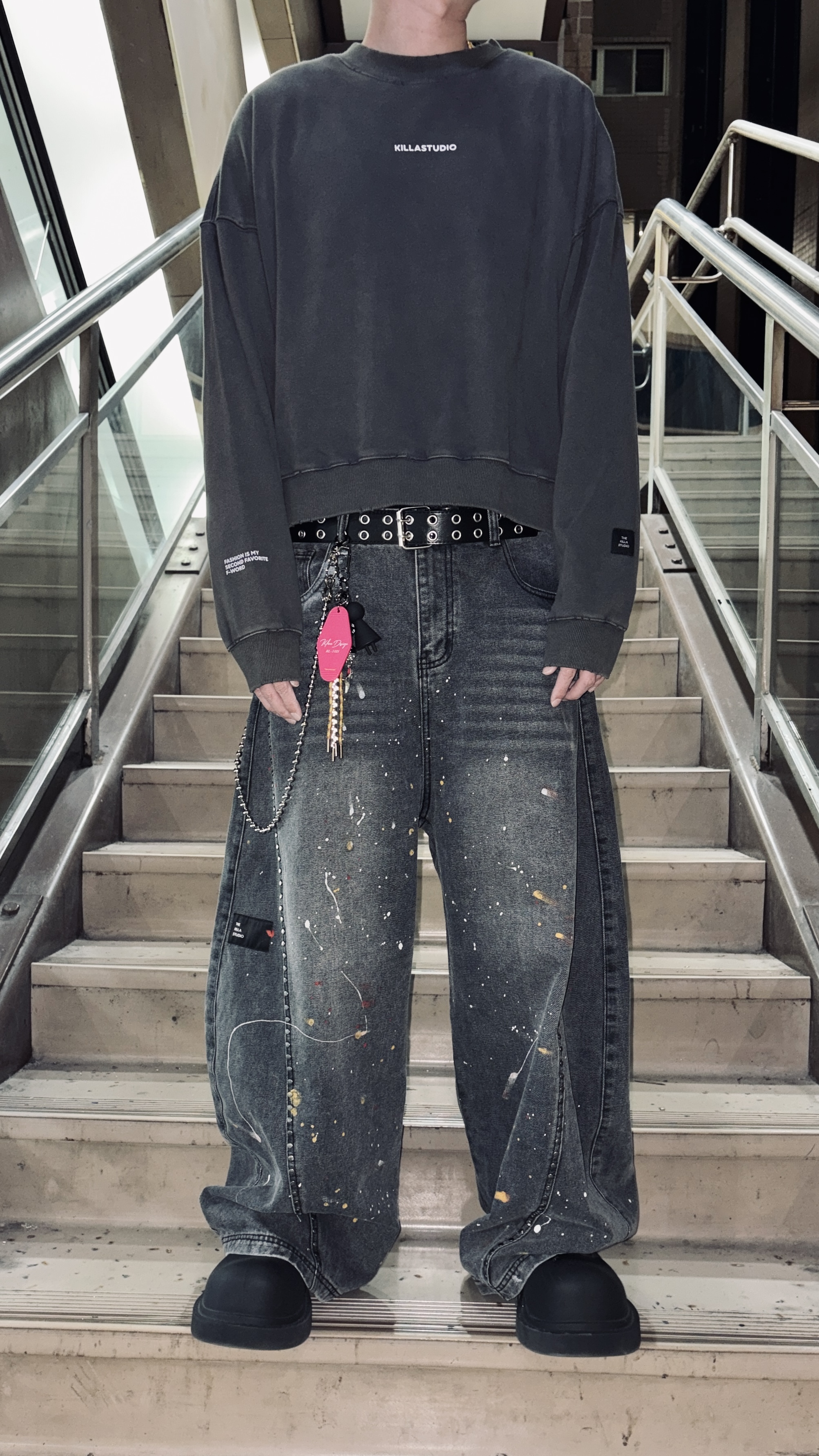 Fashion Killia Daily Wash Cropped Crewneck 炭灰 圓領 大學TEE