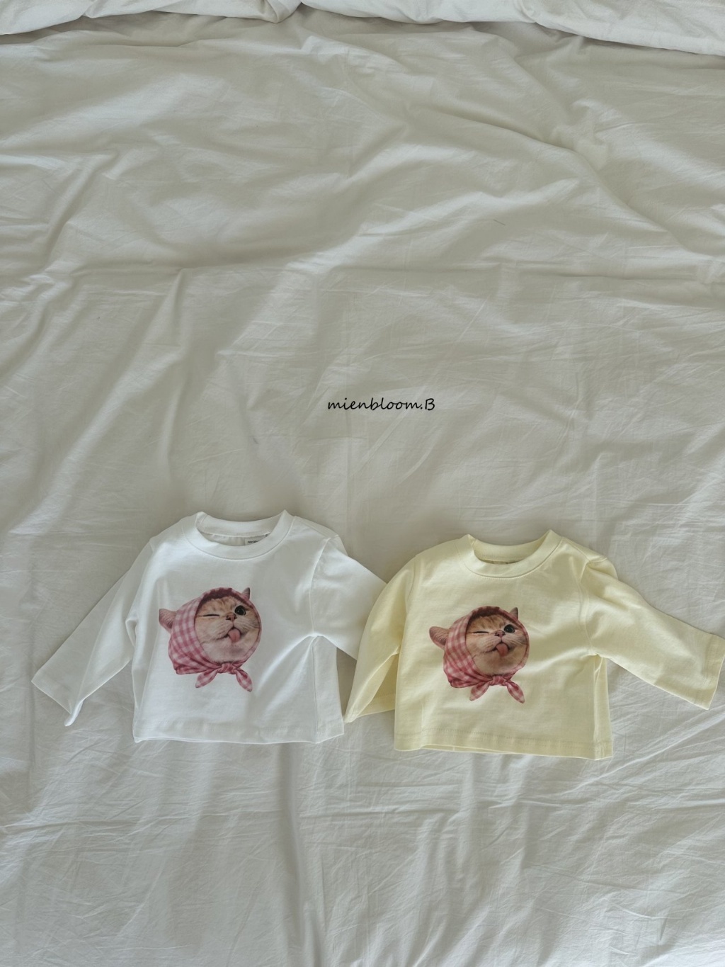 正韓春 Mien 嫩嬰/小童頭巾貓貓上衣