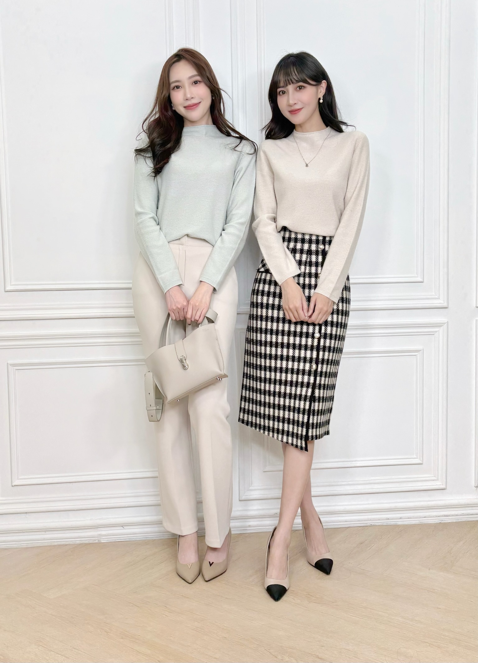 半領低調細閃感針織上衣