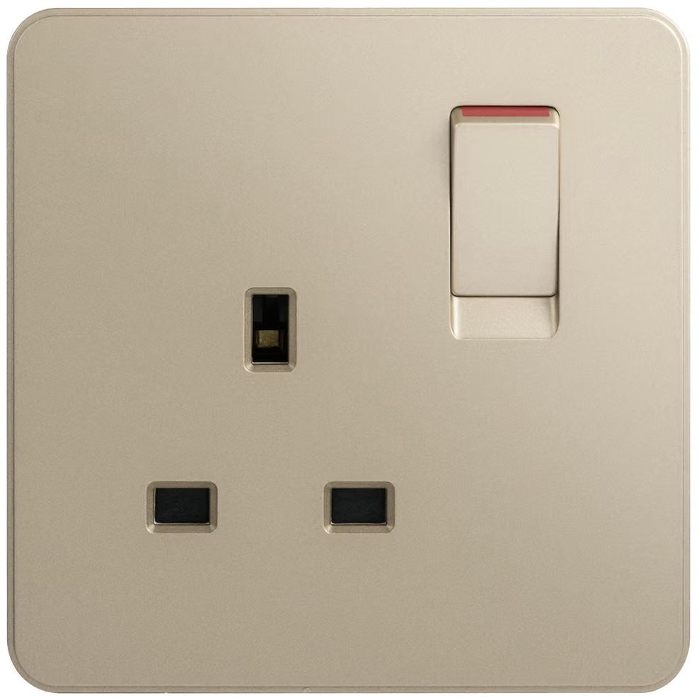 Hager Dream 13A單蘇有掣插座  (白色/典雅金/騎士黑/星際灰)