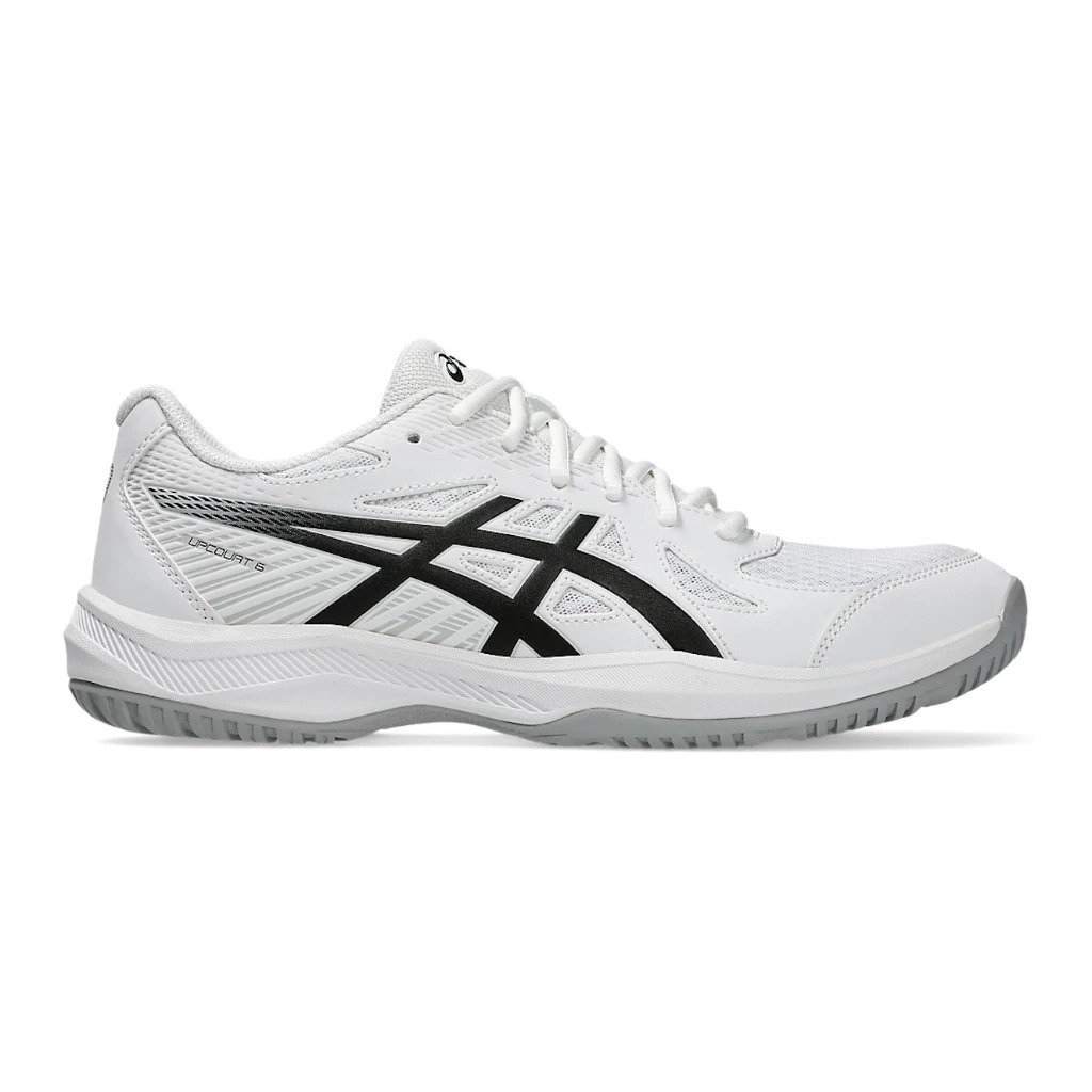 男鞋 ASICS UPCOURT 6 白黑色 支撐 輕量 緩震 室內 運動鞋 羽球 排球鞋【1071A104-101】