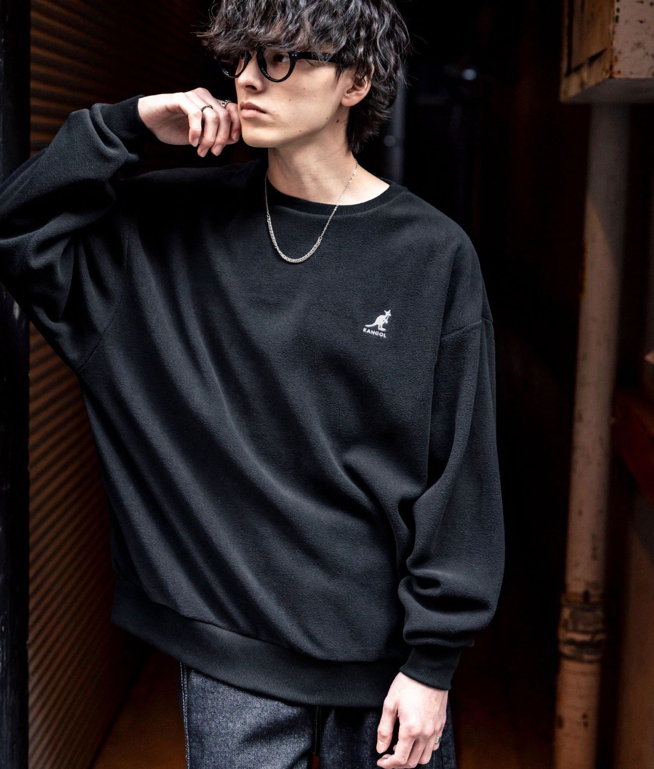 【預購】JN012201 KANGOL 經典刺繡刷毛衛衣