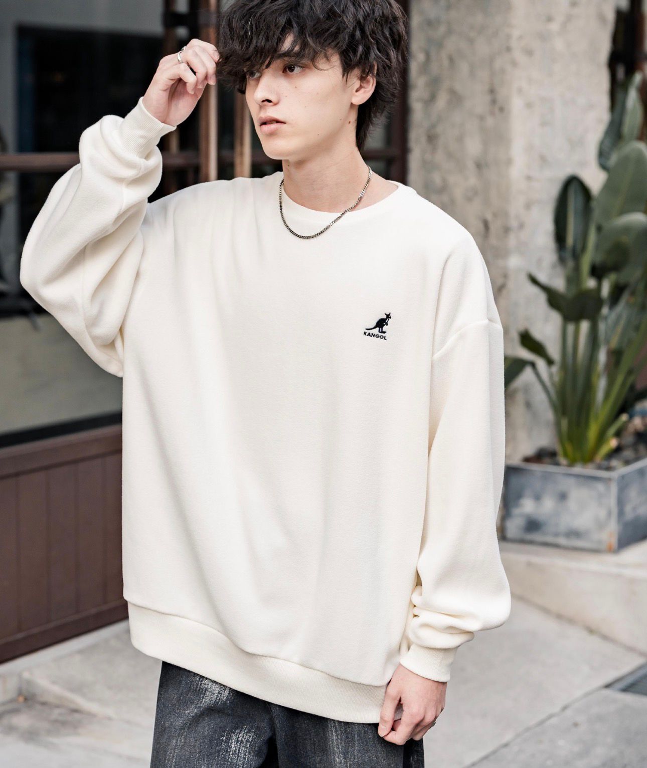 【預購】JN012201 KANGOL 經典刺繡刷毛衛衣