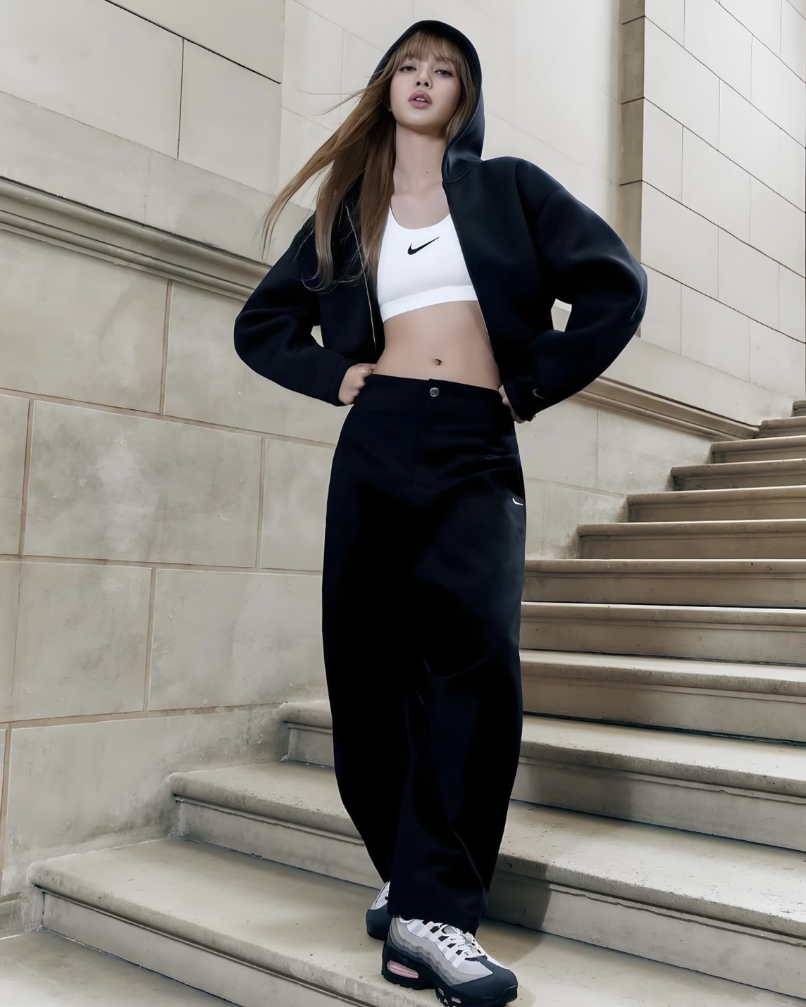 Lisa同款🖤NIKE  寬鬆繭型褲 套裝