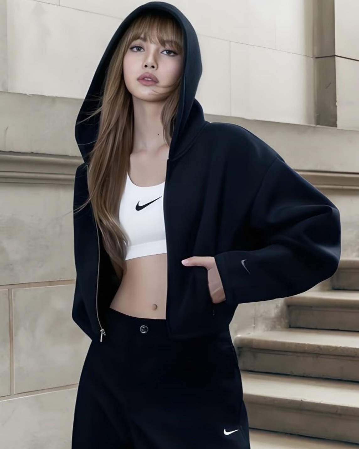 Lisa同款🖤NIKE  寬鬆繭型褲 套裝