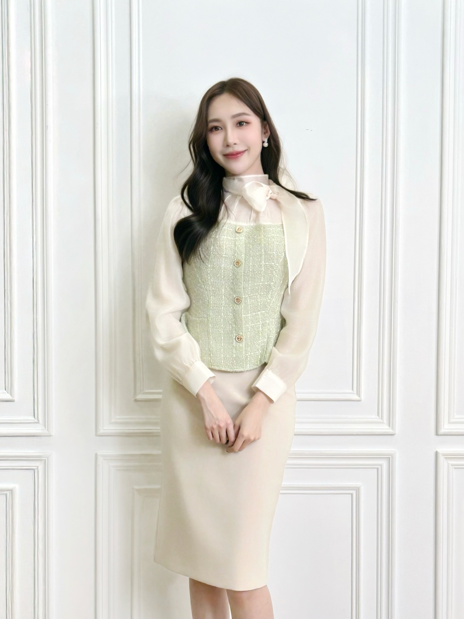 (經典必備!)秋冬10色窄裙-米白