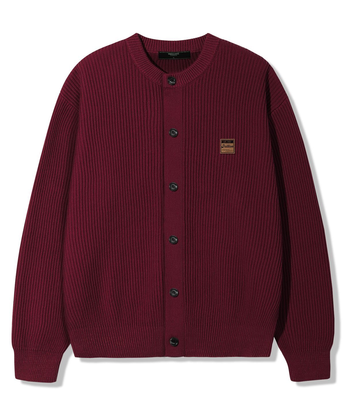 TRILLION Washable Suede Patch Crop Cardigan Knit