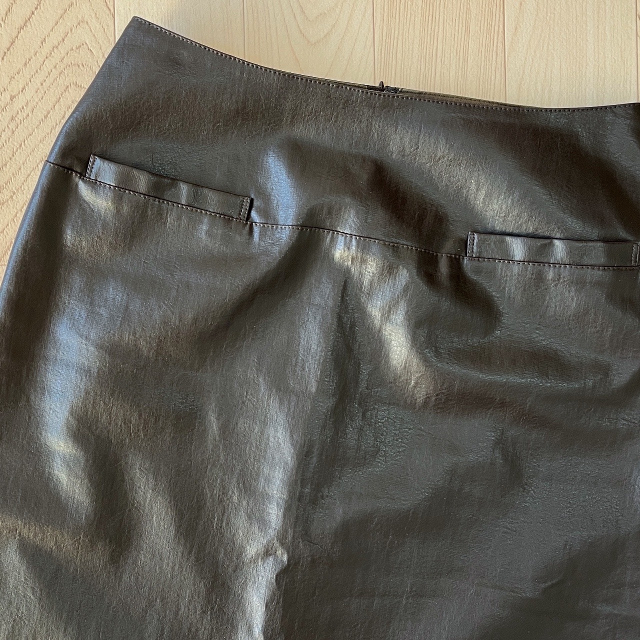 MICHAEL KORS深啡色仿皮半裙