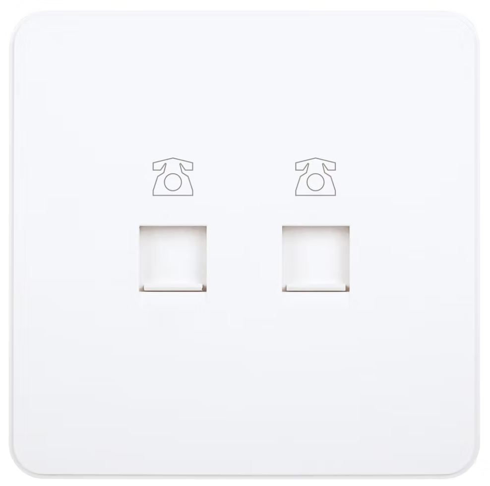 Hager Dream 孖位 CAT3電話插座 (白色/典雅金/騎士黑/星際灰)