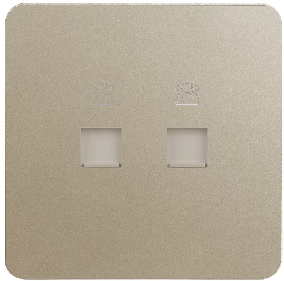 Hager Dream 孖位 CAT3電話插座 (白色/典雅金/騎士黑/星際灰)