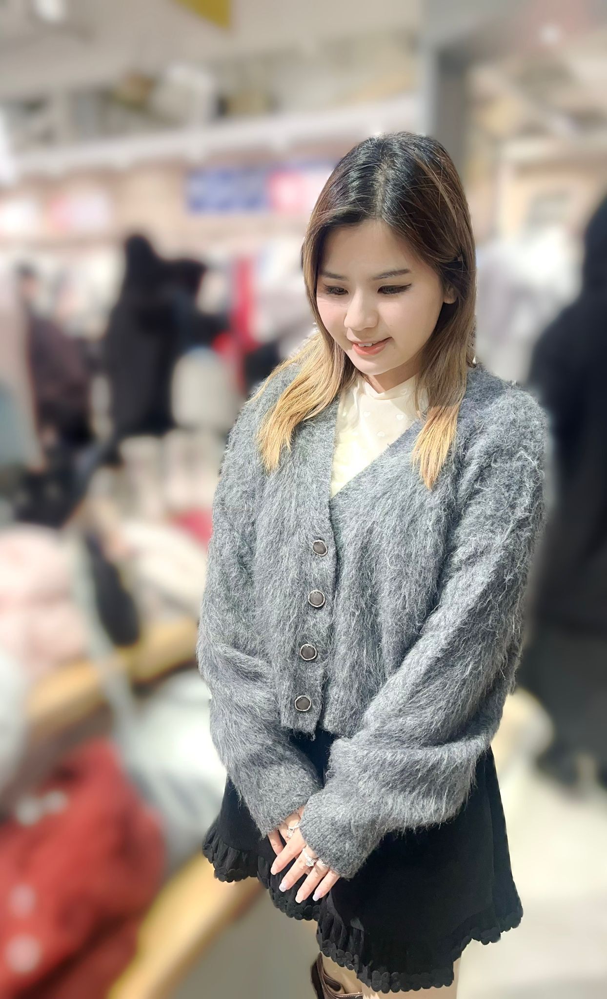 (現貨 灰)  JK33   日牌MJ毛毛外套   胸48 長20.5  Sale $449