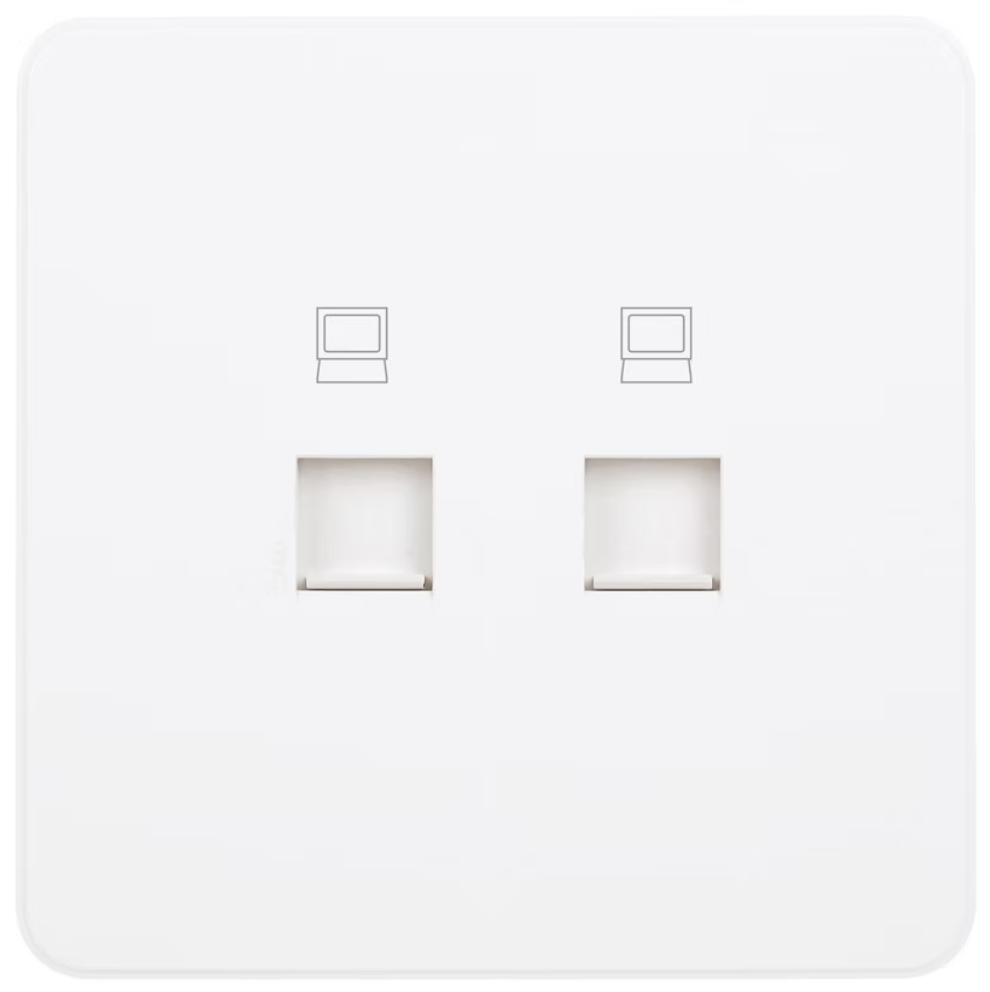 Hager Dream 孖位 CAT5E數據插座 (白色/典雅金/騎士黑/星際灰)