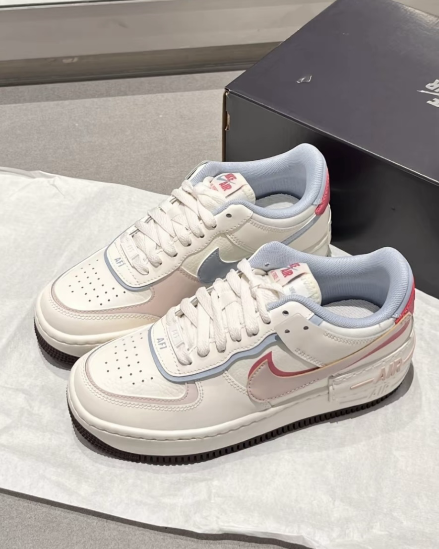 Nike Air Force 1 Shadow 2026 情人節限定 奶油白 粉紫 寶寶藍 解構 拼接 休閒鞋 女鞋