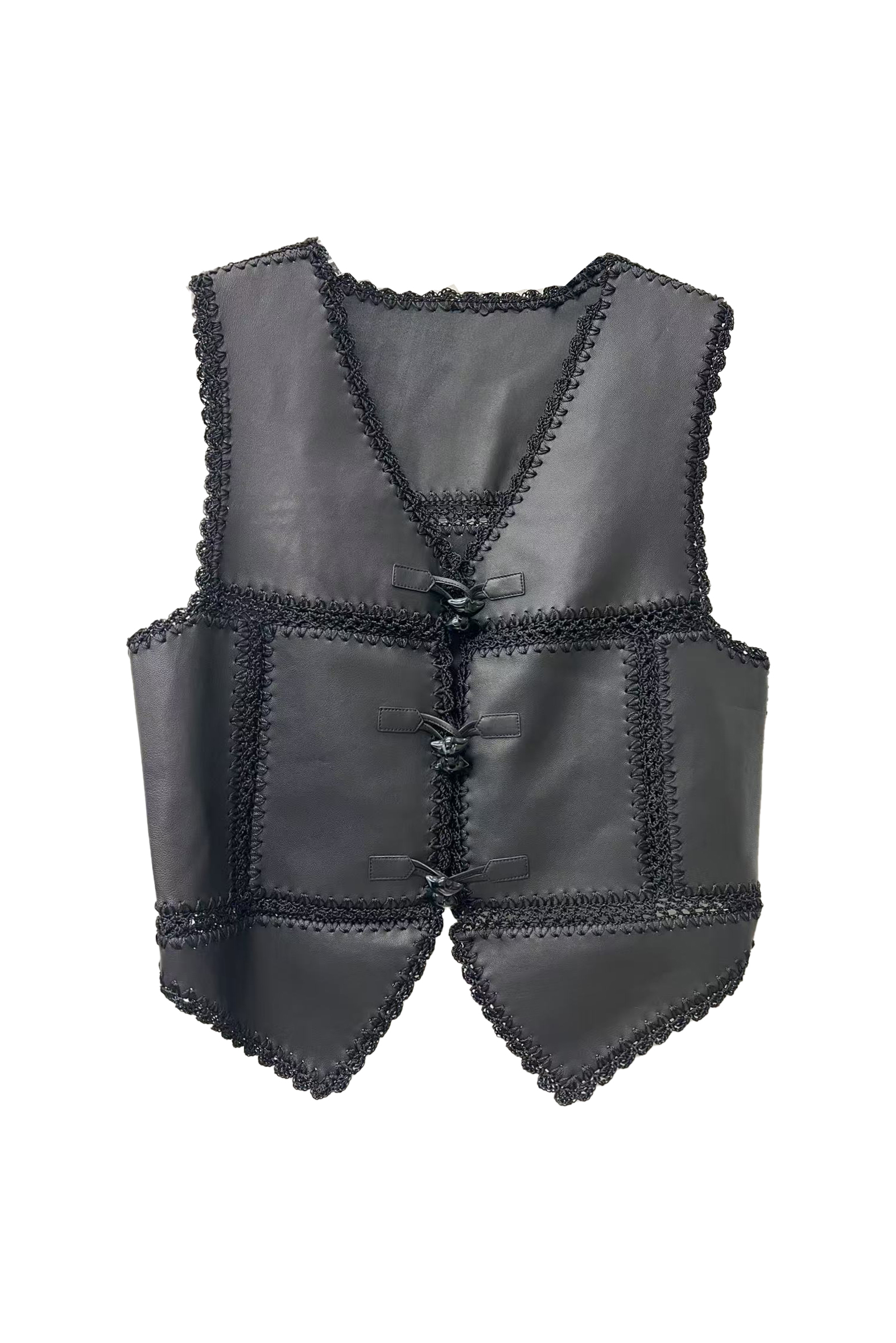 BE15507Y1 形之儀式手工包邊綁扣背心 (羊皮革)*