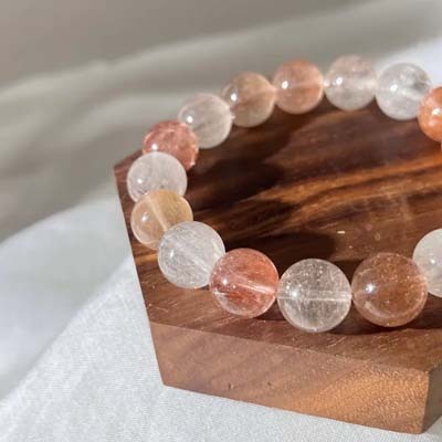 果石精選粉彩兔毛手鍊