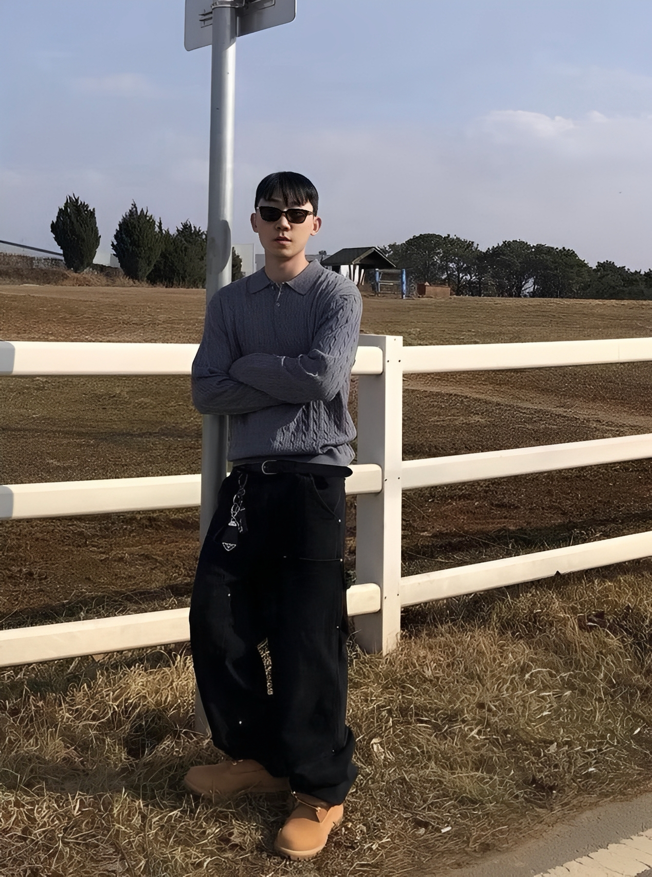 鉚釘 工裝 男女 直筒 牛仔 長褲