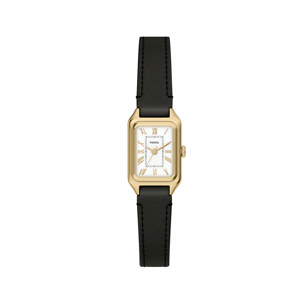 Raquel 復古年華羅馬數字女錶 黑色真皮錶帶 26MM ES5470