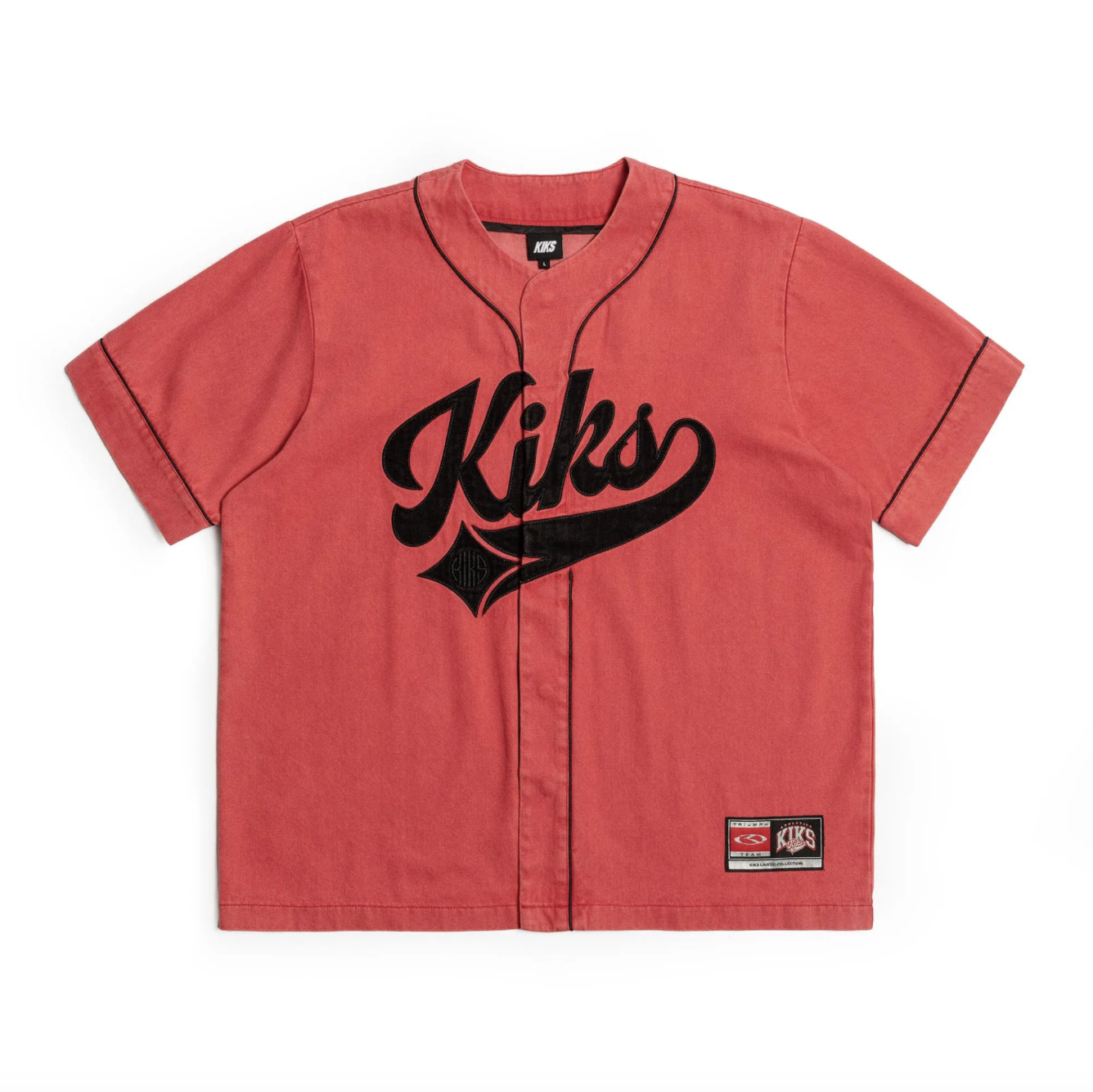 【KIKS】丹寧水洗棒球短袖外套