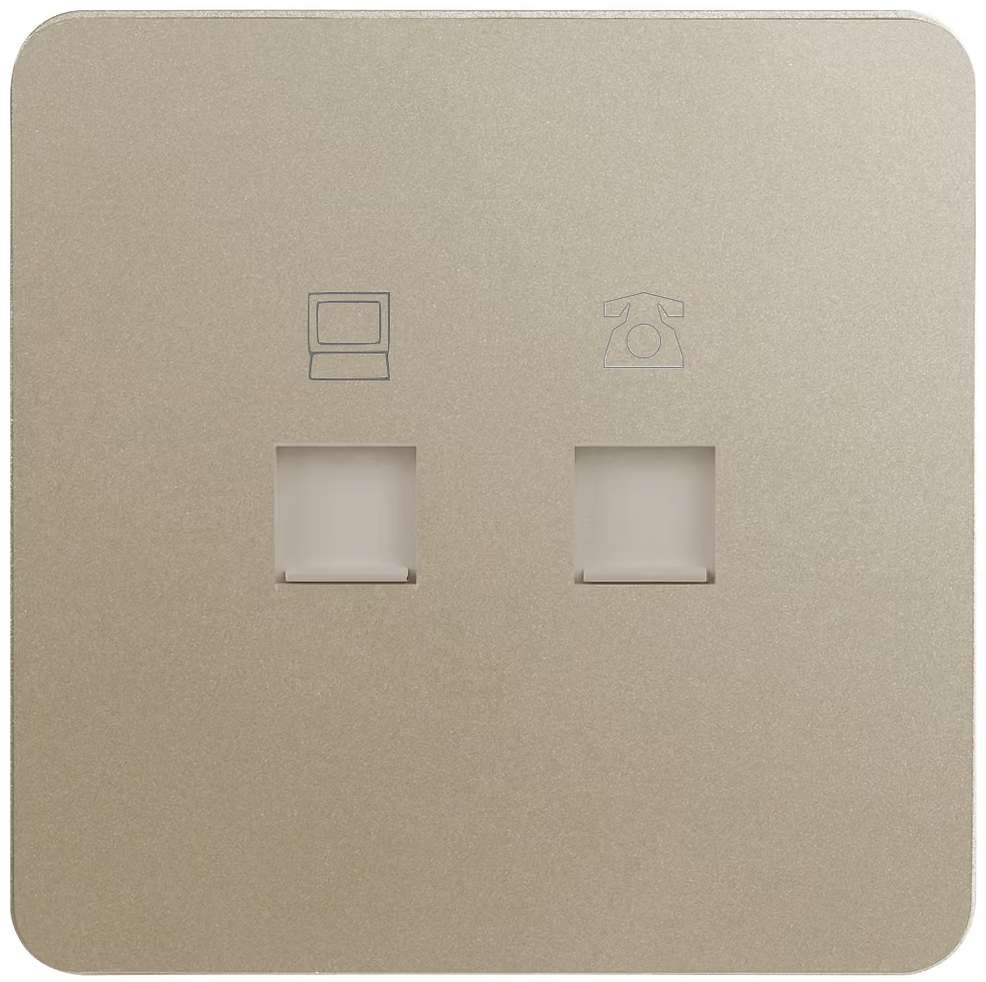 Hager Dream CAT3電話+CAT5E數據插座 (白色/典雅金/騎士黑/星際灰)