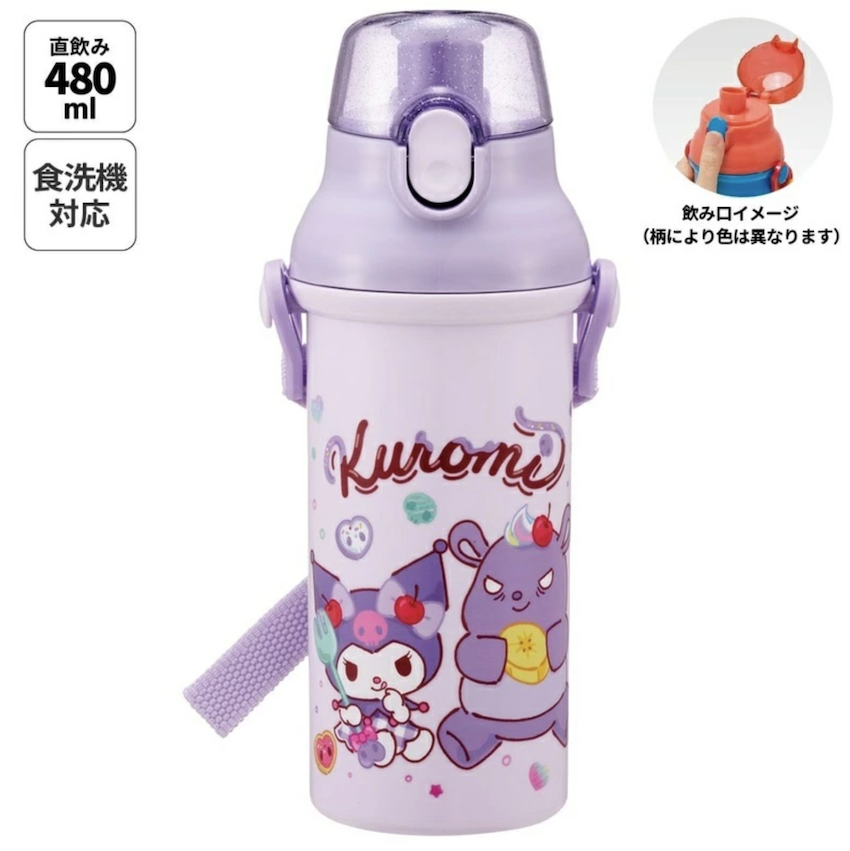 日本製 2026 新版 Skater 直飲水壺 (附肩帶) - Kuromi