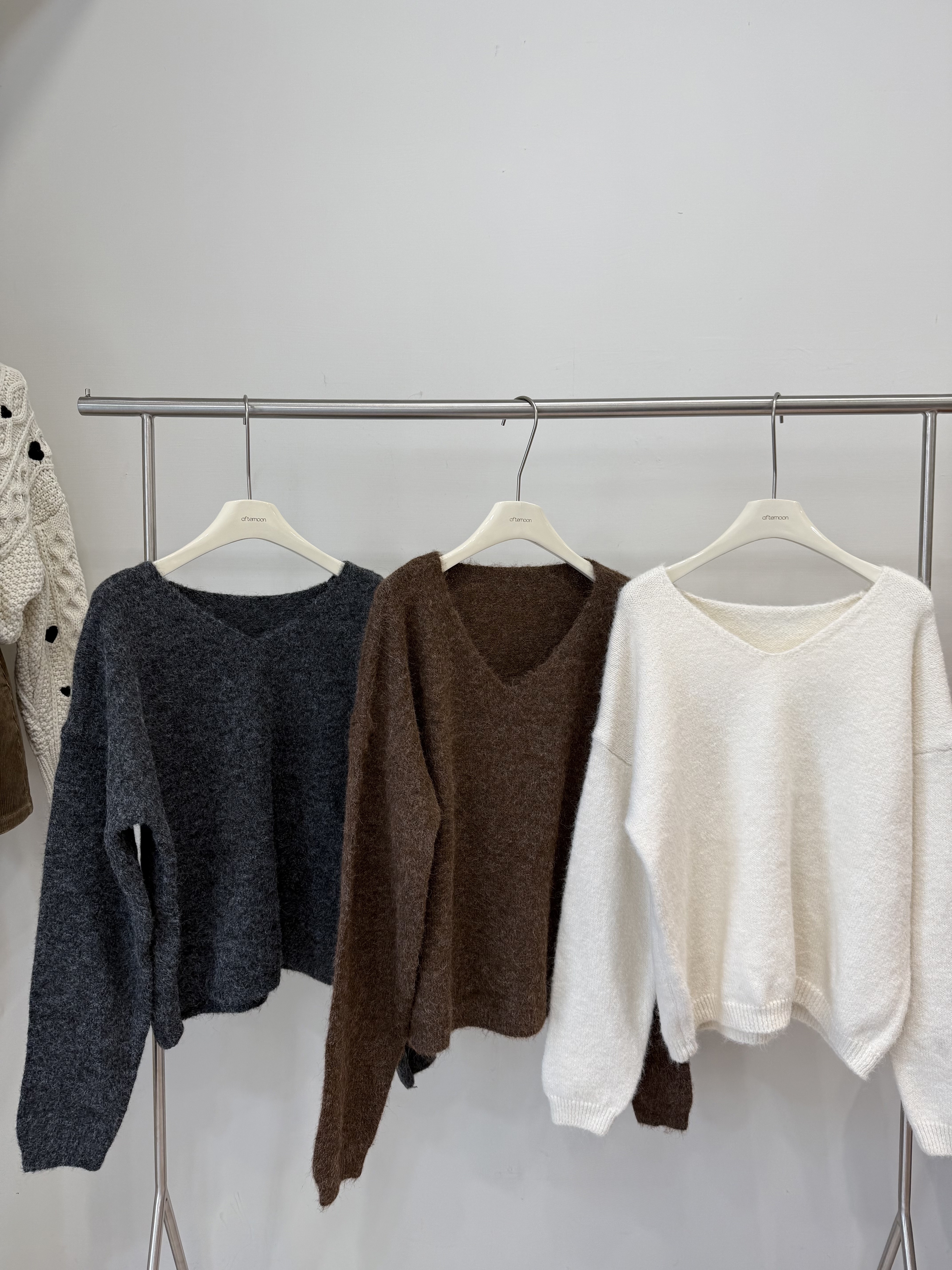 996 V領寬鬆針織毛衣