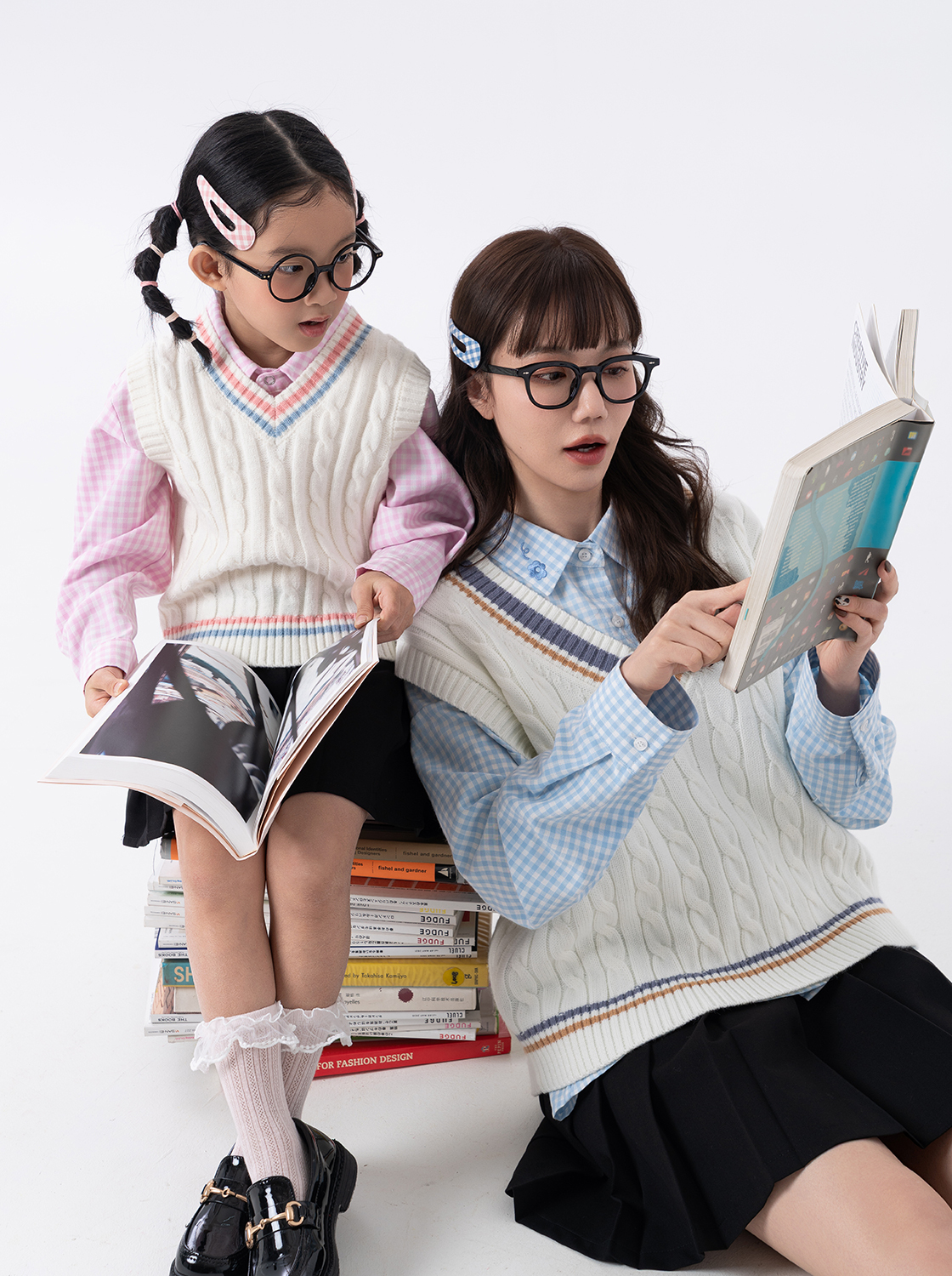 撞色毛織麻花背心【童裝】【親子款】