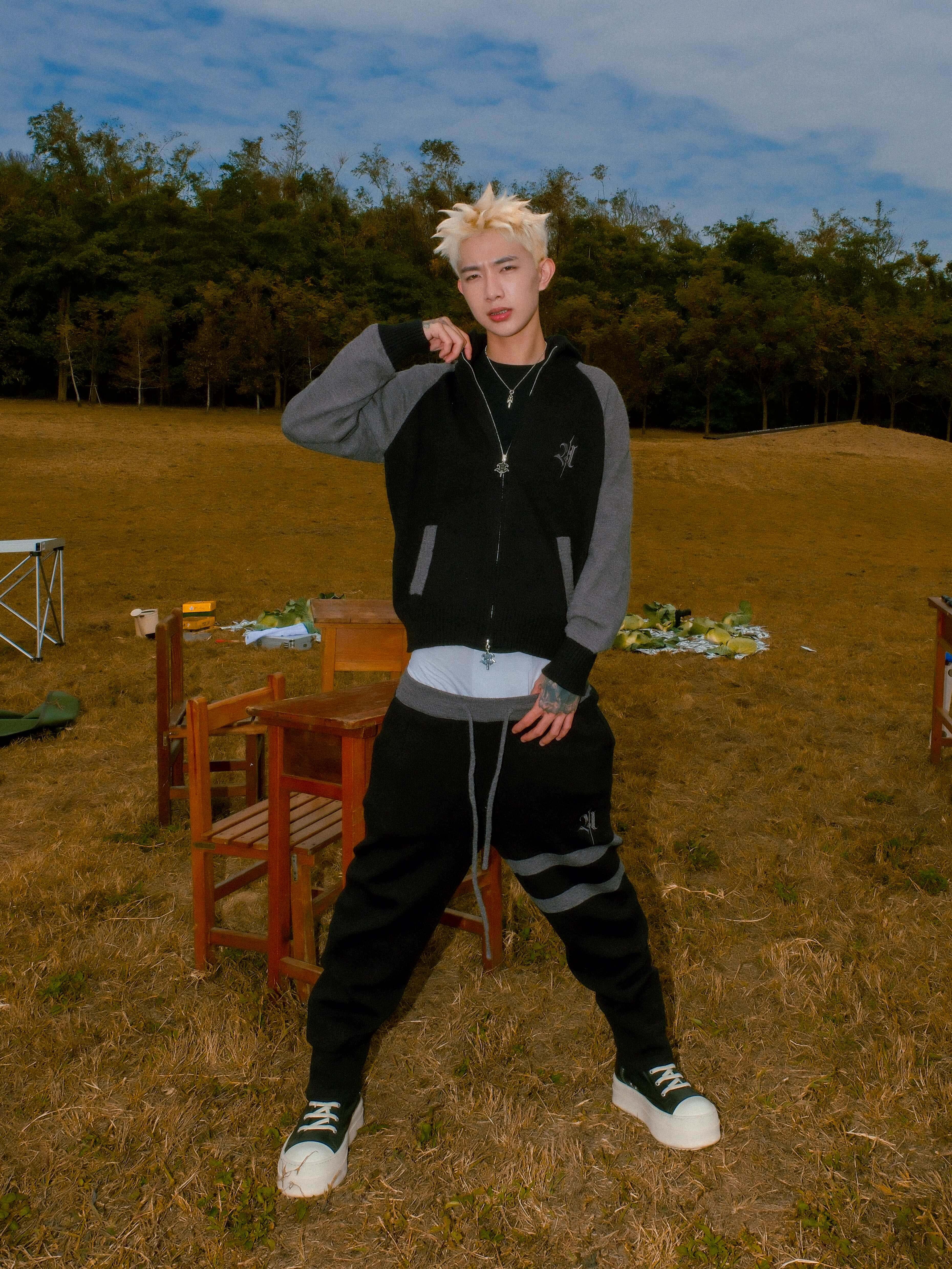 ATONE Leather Patch Knit Track Jacket 山羊 針織 外套