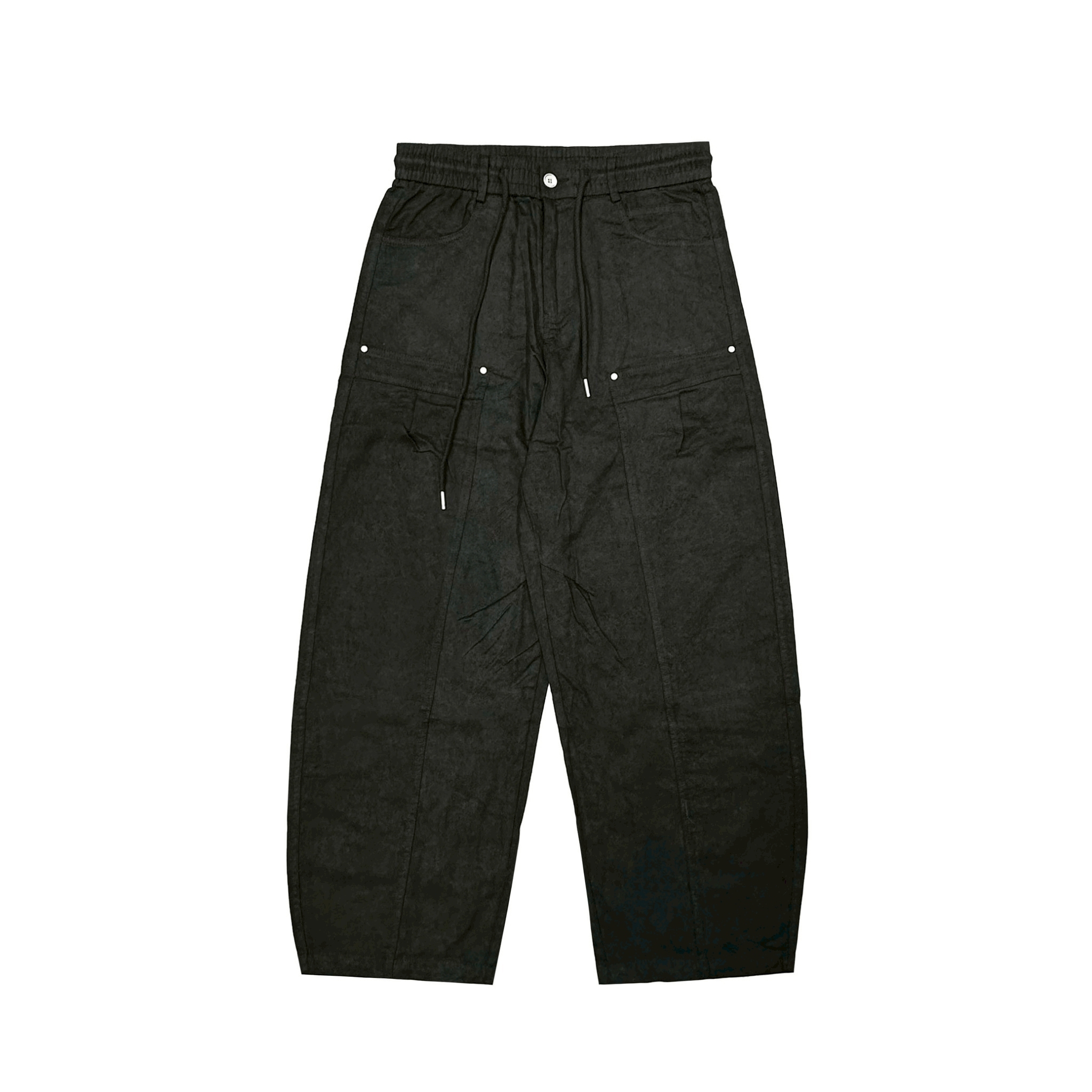 XCTRL 矩形剪裁工裝長褲-黑