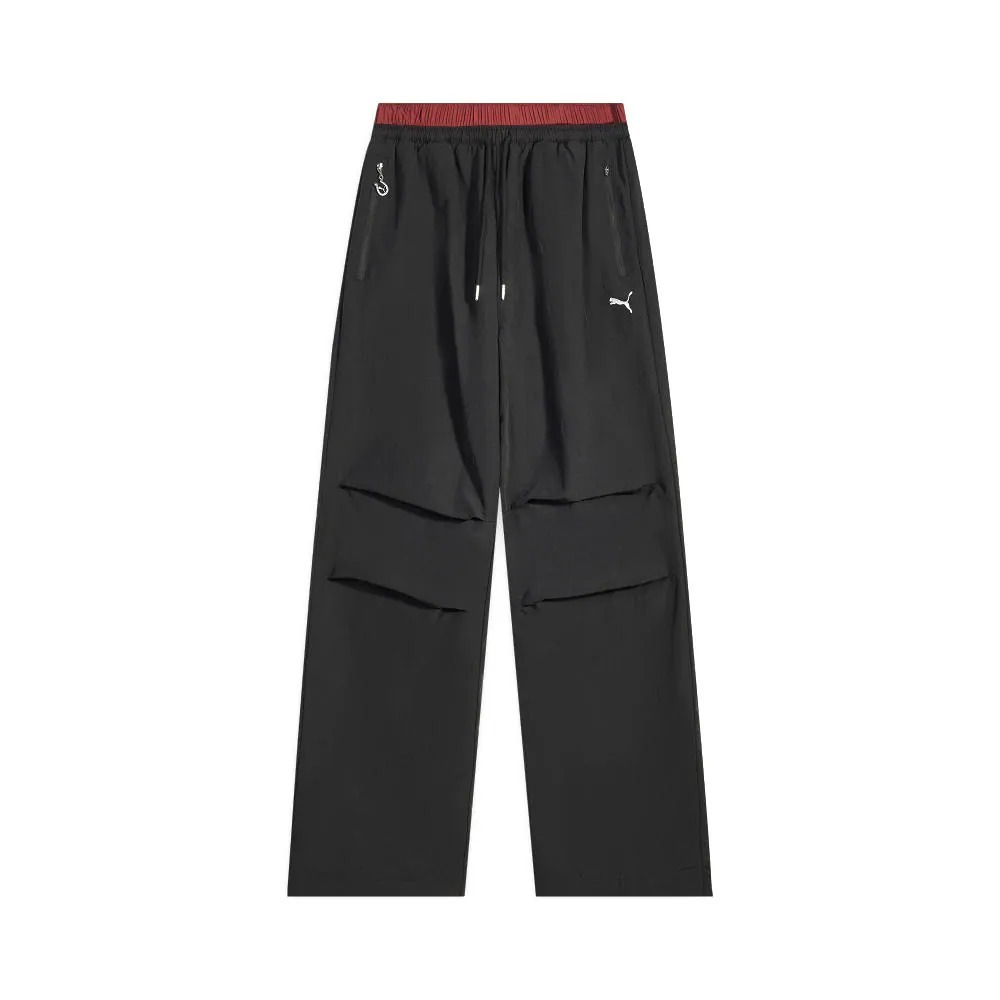 PUMA 長褲 流行系列 CNY T7 黑紅 長風褲 女 63617401