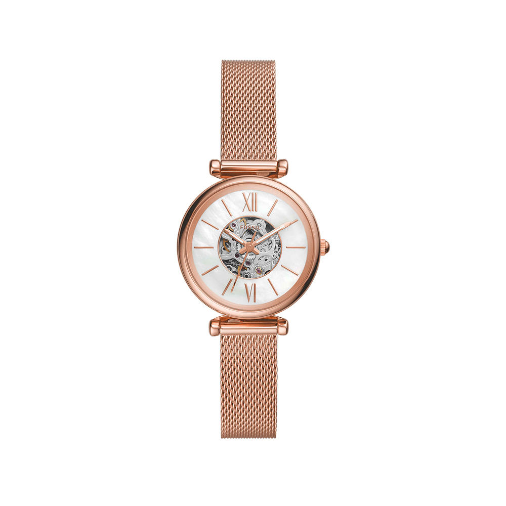 Carlie Mini 優雅珍珠母貝機械錶 玫瑰金米蘭錶帶 28MM ME3188